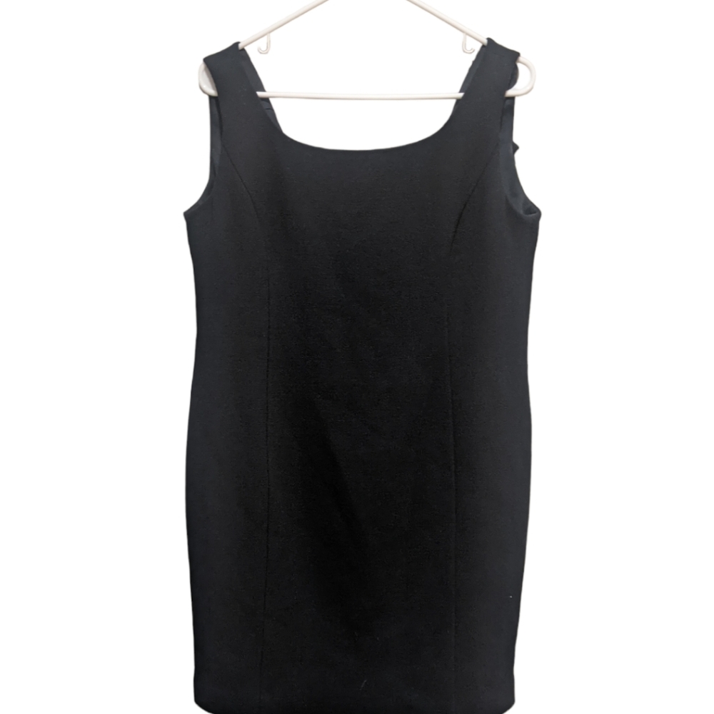 Black Armani Collezioni Wool Blend Tank Shift Dress
